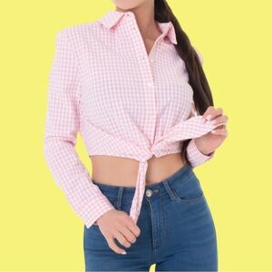 H&M Tie-Hem Cotton Shirt